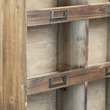 Rustic Nine Slot Wooden Open Wall Cabinet