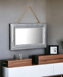 9" x 14" Silver Galvanized Metal Framed Accent Mirror