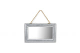 9" x 14" Silver Galvanized Metal Framed Accent Mirror