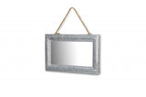 9" x 14" Silver Galvanized Metal Framed Accent Mirror