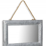 9" x 14" Silver Galvanized Metal Framed Accent Mirror