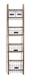 Natural Wood Storage Shelf with 5 Baskets