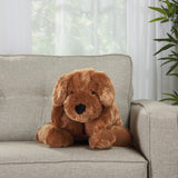 Foldable Plush Brown Dog Pillow