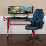 Red Gaming Desk and Chair Set with Cup Holder