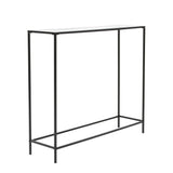 36" Clear and Black Glass Console Table