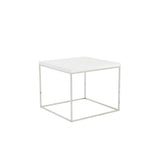 20" Silver And White Square End Table