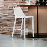 26" White Steel Low Back Counter Height Bar Chair