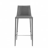 30" Gray Steel Low Back Bar Height Bar Chair