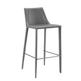 30" Gray Steel Low Back Bar Height Bar Chair