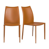 Set of Two Premium All Terra Cotta Stacking Dining Chairs