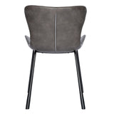 Set of Two Dark Gray Faux Faux Leather Side Chairs