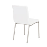 Set of Two Minimalist White Faux Faux Leather Chairs