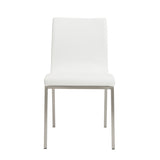 Set of Two Minimalist White Faux Faux Leather Chairs