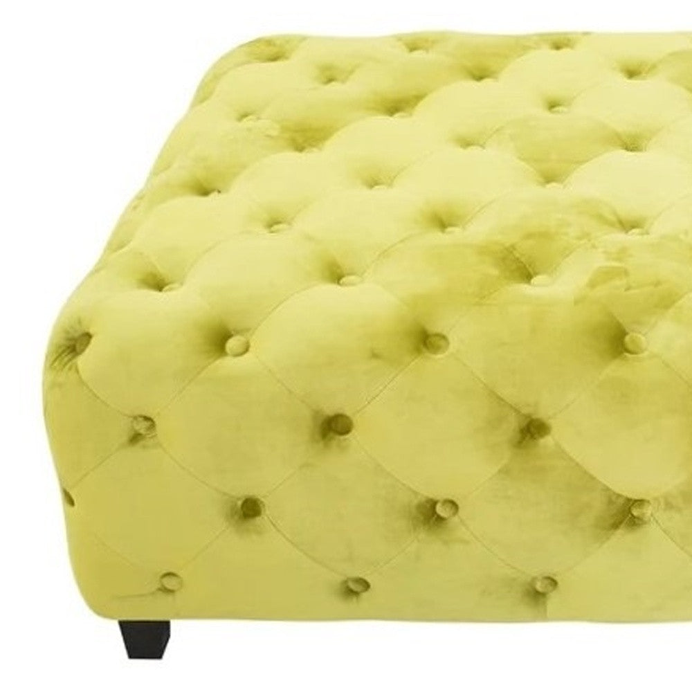 Velvety Green Modern Square Coffee Table