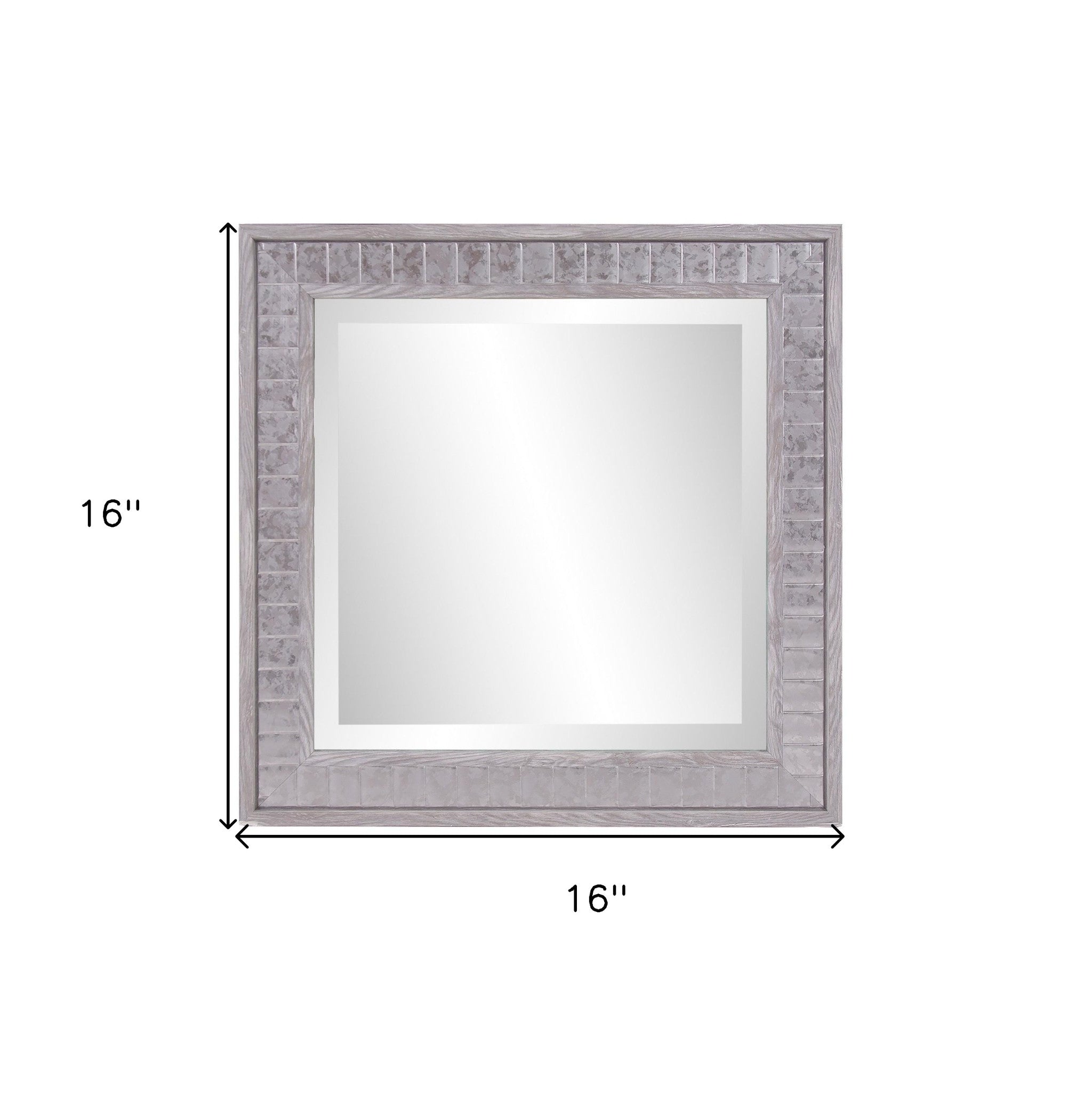 Warm Gray Faux Wood Square Mirror