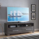 60" Gray Particle Board / MDF Cabinet_Enclosed storage TV Stand