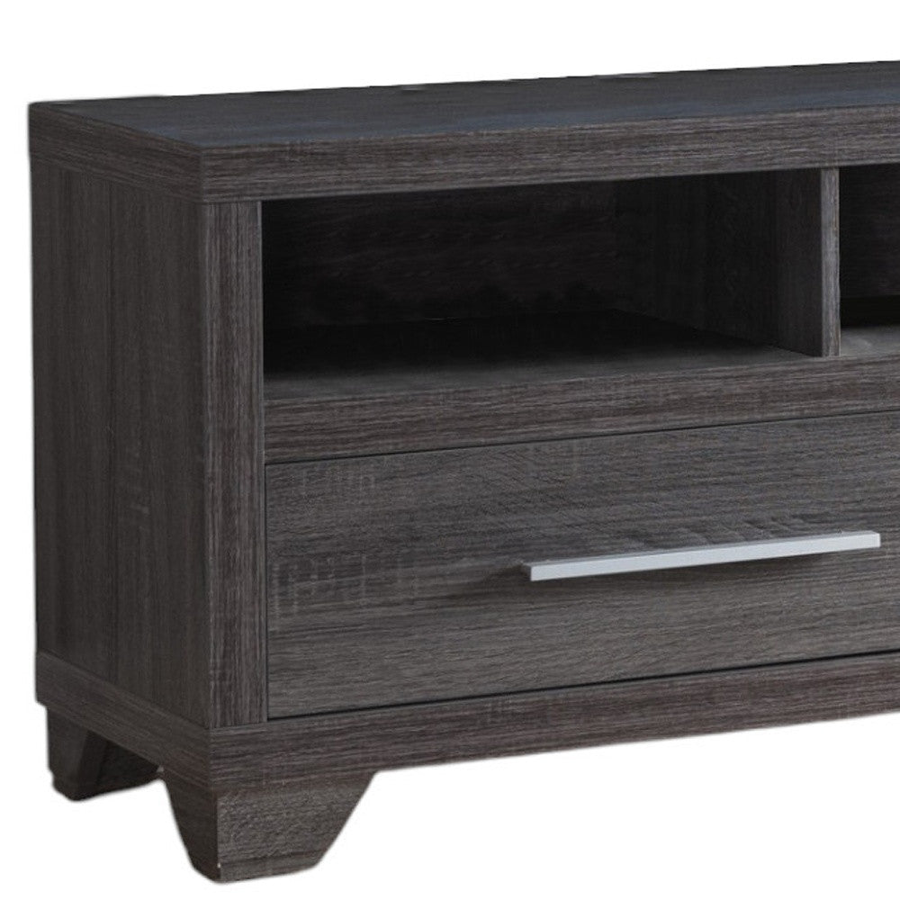 60" Gray Particle Board / MDF Cabinet_Enclosed storage TV Stand