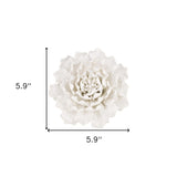 Cream Exaggerated 6" Ceramic Flower Wall Art