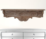 Charming Carved Floral Scroll Wooden Wall Shelf