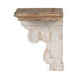 Classic Corbel Style White Washed Wall Shelf