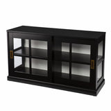 Dynasty Contemporary Black and White Low Curio Cabinet