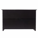 Black and Cane Bamboo Accent Storage Cabinet