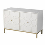 White and Gold Moroccan Dynasty Two Door Accent Cabinet