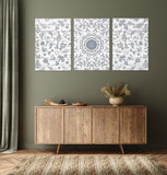 Modern Gray Chinoiserie Wood Plank Wall Art