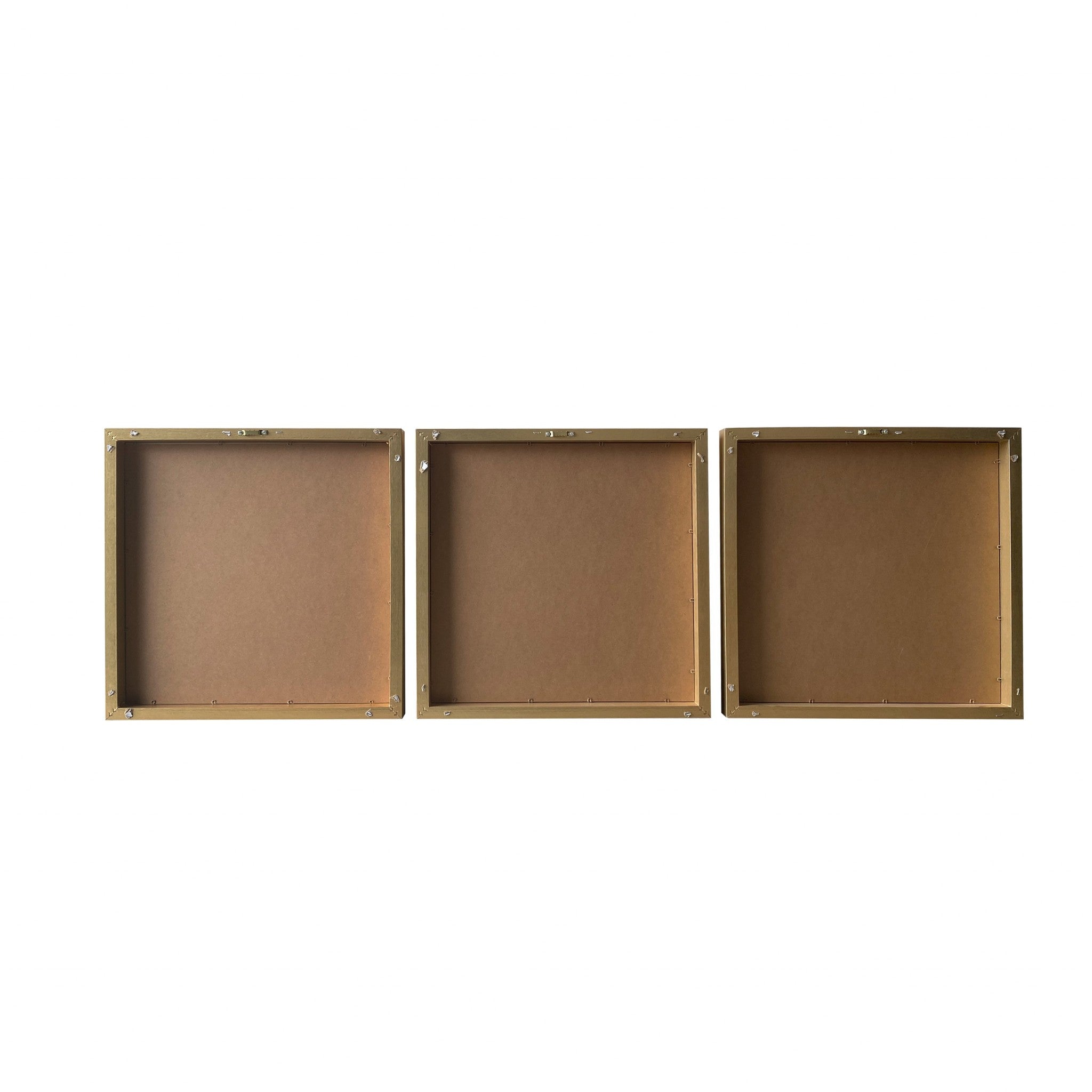 Set of Three Pale Pink Tile Framed Wall Art