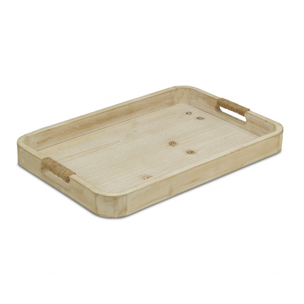 Natural White Curved Wood Tray