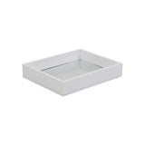 White Shagreen Mirrored Tray