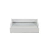 White Shagreen Mirrored Tray