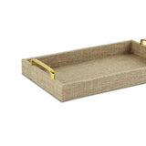 Beige Linen and Wooden Tray