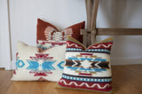 20" Brown and White Southwestern Acrylic Throw Pillow Cover