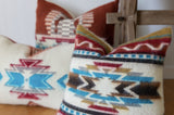 20" Brown and White Southwestern Acrylic Throw Pillow Cover