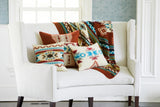 20" Brown and White Southwestern Acrylic Throw Pillow Cover