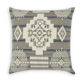 20" Gray and White Southwestern Acrylic Throw Pillow Cover