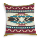 16" Red and White Southwestern Acrylic Throw Pillow Cover