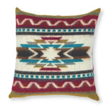 16" Red and White Southwestern Acrylic Throw Pillow Cover