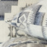 16" Gray and White Southwestern Acrylic Throw Pillow Cover