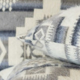 16" Gray and White Southwestern Acrylic Throw Pillow Cover