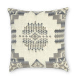 16" Gray and White Southwestern Acrylic Throw Pillow Cover