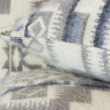 16" Gray and White Southwestern Acrylic Throw Pillow Cover