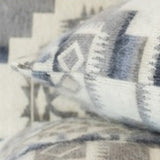 16" Gray and White Southwestern Acrylic Throw Pillow Cover