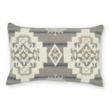 14" X 20" Gray and White Southwestern Acrylic Throw Pillow Cover