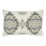 14" X 20" Gray and White Southwestern Acrylic Throw Pillow Cover