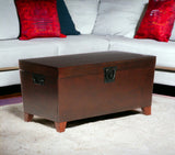 39" Brown Manufactured Wood And Metal Rectangular Coffee Table