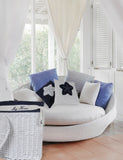 Set Of Two 17" X 17" Blue And White Starfish Throw Pillows