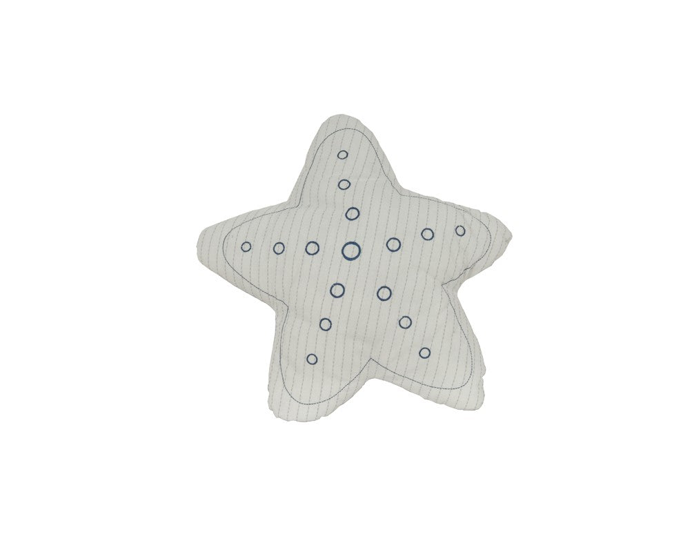 Set of Two White 3D Starfish Throw Pillows