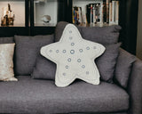 Set of Two White 3D Starfish Throw Pillows